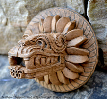 Load image into Gallery viewer, History Feathered Serpent Head of Quetzalcoaltl Aztec Maya Artifact Carved Sculpture Statue 5&quot; www.Neo-Mfg.com
