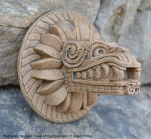 Load image into Gallery viewer, History Feathered Serpent Head of Quetzalcoaltl Aztec Maya Artifact Carved Sculpture Statue 5&quot; www.Neo-Mfg.com
