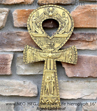 Load image into Gallery viewer, History Egyptian Ankh Life hieroglyph Sculptural wall relief www.Neo-Mfg.com 16&quot;
