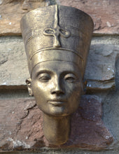 Load image into Gallery viewer, History Egyptian Nefertiti bust Fragment Sculptural wall relief plaque www.Neo-Mfg.com 7.5&quot;
