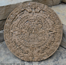 Load image into Gallery viewer, History MAYAN AZTEC CALENDAR Sculptural wall relief plaque 17&quot; www.Neo-Mfg.com
