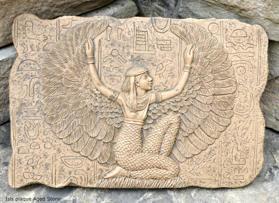 Egyptian Isis Figure wall Sculpture Statue plaque www.Neo-Mfg.com 11.5