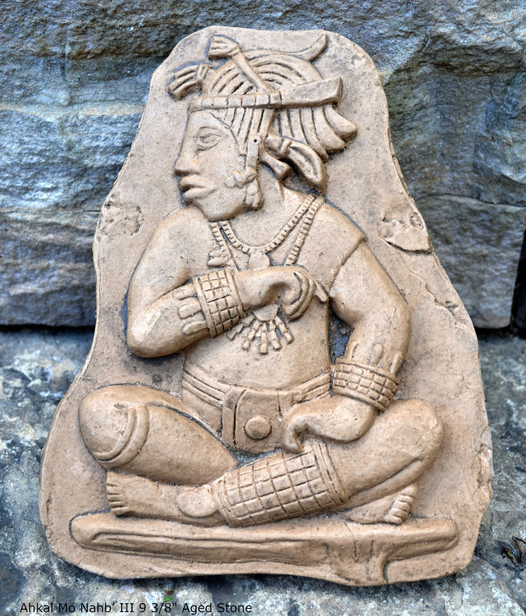 Aztec Mayan Tablet of Slaves fragment wall Sculpture plaque 9 3/8