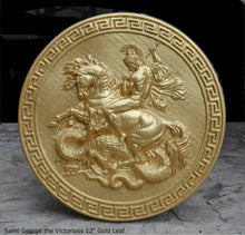 Load image into Gallery viewer, Roman Greek Saint George the Victorious Stone Carving Sculpture Wall Frieze 12&quot; www.Neo-Mfg.com
