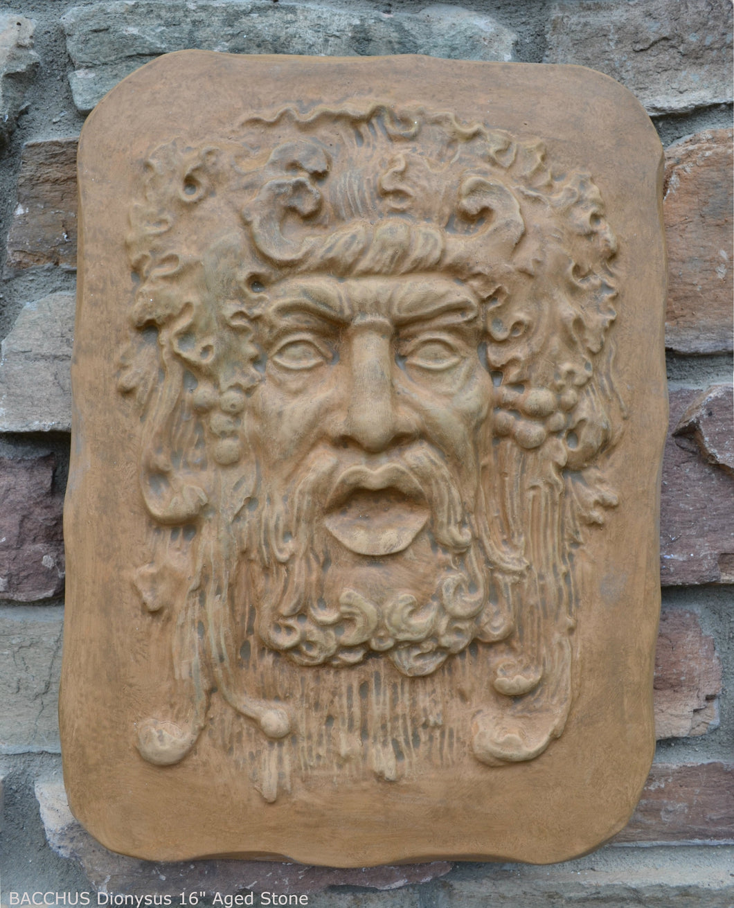 Roman Greek BACCHUS Dionysus Greenman Figure Sculptural Wall frieze plaque Fragment relief www.Neo-Mfg.com 16