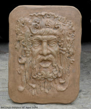 Load image into Gallery viewer, Roman Greek BACCHUS Dionysus Greenman Figure Sculptural Wall frieze plaque Fragment relief www.Neo-Mfg.com 16&quot;
