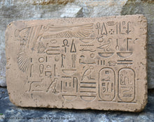 Load image into Gallery viewer, History Egyptian Nekhbeth karnak hieroglyphics Sculptural wall relief plaque www.Neo-Mfg.com 8.5&quot; g14
