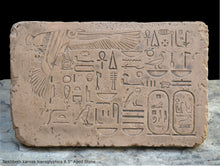 Load image into Gallery viewer, History Egyptian Nekhbeth karnak hieroglyphics Sculptural wall relief plaque www.Neo-Mfg.com 8.5&quot; g14
