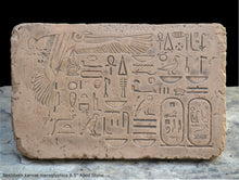 Load image into Gallery viewer, History Egyptian Nekhbeth karnak hieroglyphics Sculptural wall relief plaque www.Neo-Mfg.com 8.5&quot; g14
