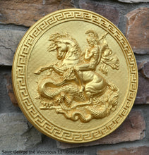 Load image into Gallery viewer, Roman Greek Saint George the Victorious Stone Carving Sculpture Wall Frieze 12&quot; www.Neo-Mfg.com
