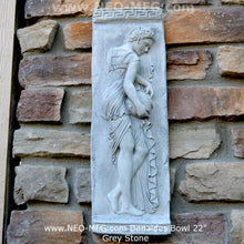 Load image into Gallery viewer, Roman Greek Carved nymph Fountain of Innocents Danaides of Argos Bowl Figure Sculptural Wall frieze plaque relief www.Neo-Mfg.com 22&quot;
