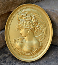 Load image into Gallery viewer, Victorian Cameo silhouette West wind Sculpture wall Plaque Bas relief 11&quot; www.Neo-Mfg.com left face Bottee 1889 world fair m20a
