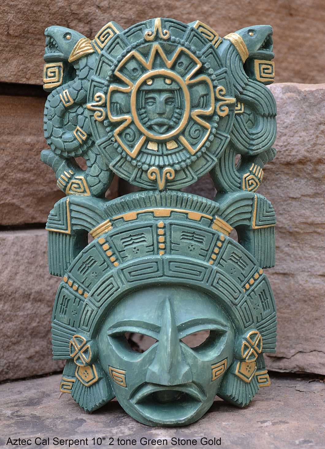 History Aztec Maya Artifact mask Sun Stone & Serpents Sculpture Statue 10