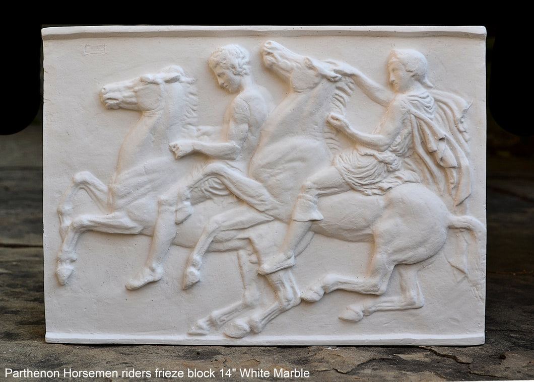 Roman Greek Parthenon Horsemen riders frieze block Artifact Carved Sculpture Statue www.Neo-Mfg.com 14