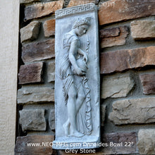 Load image into Gallery viewer, Roman Greek Carved nymph Fountain of Innocents Danaides of Argos Bowl Figure Sculptural Wall frieze plaque relief www.Neo-Mfg.com 22&quot;
