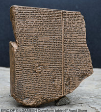 Load image into Gallery viewer, History EPIC OF GILGAMESH Pre-Biblical Deluge flood Story museum replica cuneiform tablet Sculpture 6&quot; www.Neo-Mfg.com home decor
