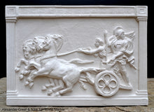 Load image into Gallery viewer, Roman Greek Chariot Thorvaldsen Alexander Great &amp; Nike Artifact Carved Sculpture Statue www.Neo-Mfg.com 12&quot; h10
