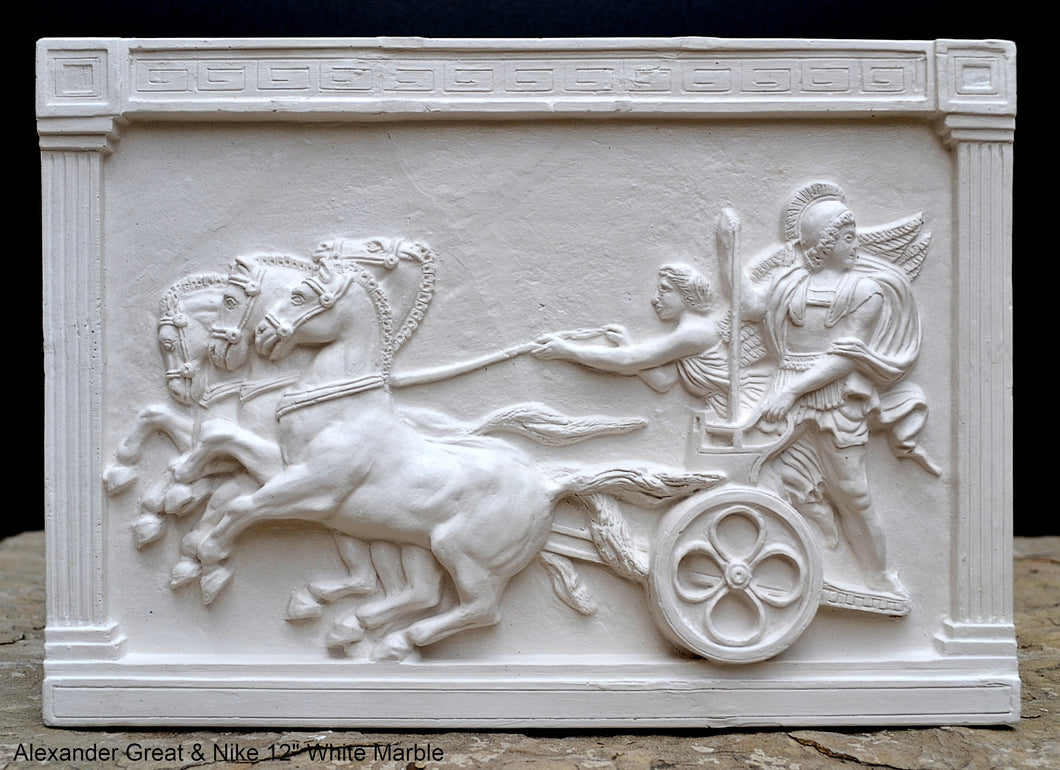 Roman Greek Chariot Thorvaldsen Alexander Great & Nike Artifact Carved Sculpture Statue www.Neo-Mfg.com 12