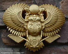 Load image into Gallery viewer, History Egyptian Scarab Ur Pediment hieroglyph Sculptural wall relief www.Neo-Mfg.com 12&quot;
