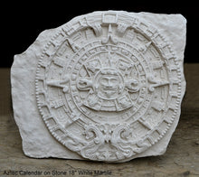 Load image into Gallery viewer, History MAYAN AZTEC CALENDAR on Stone Sculptural wall relief plaque 18&quot; Museum Quality Neo-Mfg
