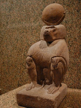 Load image into Gallery viewer, Egyptian Thoth Baboon seated w/ Lunar Disc Sculpture Statue 7.5&quot; www.Neo-Mfg.com Museum Replica
