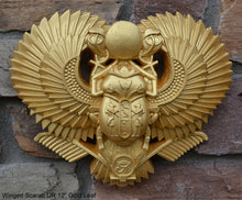 Load image into Gallery viewer, History Egyptian Scarab Ur Pediment hieroglyph Sculptural wall relief www.Neo-Mfg.com 12&quot;
