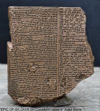 Load image into Gallery viewer, History EPIC OF GILGAMESH Pre-Biblical Deluge flood Story museum replica cuneiform tablet Sculpture 6&quot; www.Neo-Mfg.com home decor
