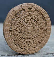 Load image into Gallery viewer, History MAYAN AZTEC CALENDAR Sculptural wall relief plaque 3.125&quot; mini www.Neo-Mfg.com
