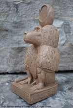 Load image into Gallery viewer, Egyptian Thoth Baboon seated w/ Lunar Disc Sculpture Statue 7.5&quot; www.Neo-Mfg.com Museum Replica
