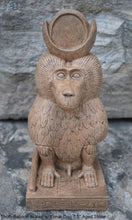 Load image into Gallery viewer, Egyptian Thoth Baboon seated w/ Lunar Disc Sculpture Statue 7.5&quot; www.Neo-Mfg.com Museum Replica
