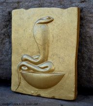 Load image into Gallery viewer, History Egyptian Wadjet cobra Stela Fragment Sculptural wall relief plaque www.Neo-Mfg.com 4.75&quot;
