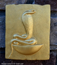 Load image into Gallery viewer, History Egyptian Wadjet cobra Stela Fragment Sculptural wall relief plaque www.Neo-Mfg.com 4.75&quot;
