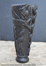 Load image into Gallery viewer, Sumerian Libation Cup of King Gudea Caduceus votive chalice statue Sculpture 9.25&quot; www.Neo-Mfg.com museum reproduction
