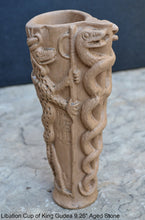 Load image into Gallery viewer, Sumerian Libation Cup of King Gudea Caduceus votive chalice statue Sculpture 9.25&quot; www.Neo-Mfg.com museum reproduction
