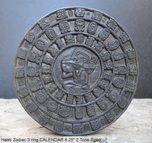 Load image into Gallery viewer, History MAYAN AZTEC Haab Zodiac 3 ring CALENDAR Sculptural wall relief plaque 8.25&quot; Museum Quality www.Neo-Mfg.com n13
