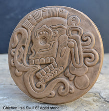 Load image into Gallery viewer, History Aztec Maya Mesoamerica Chichen Itza Skull plaque wall Sculpture Statue www.Neo-Mfg.com 6&quot;
