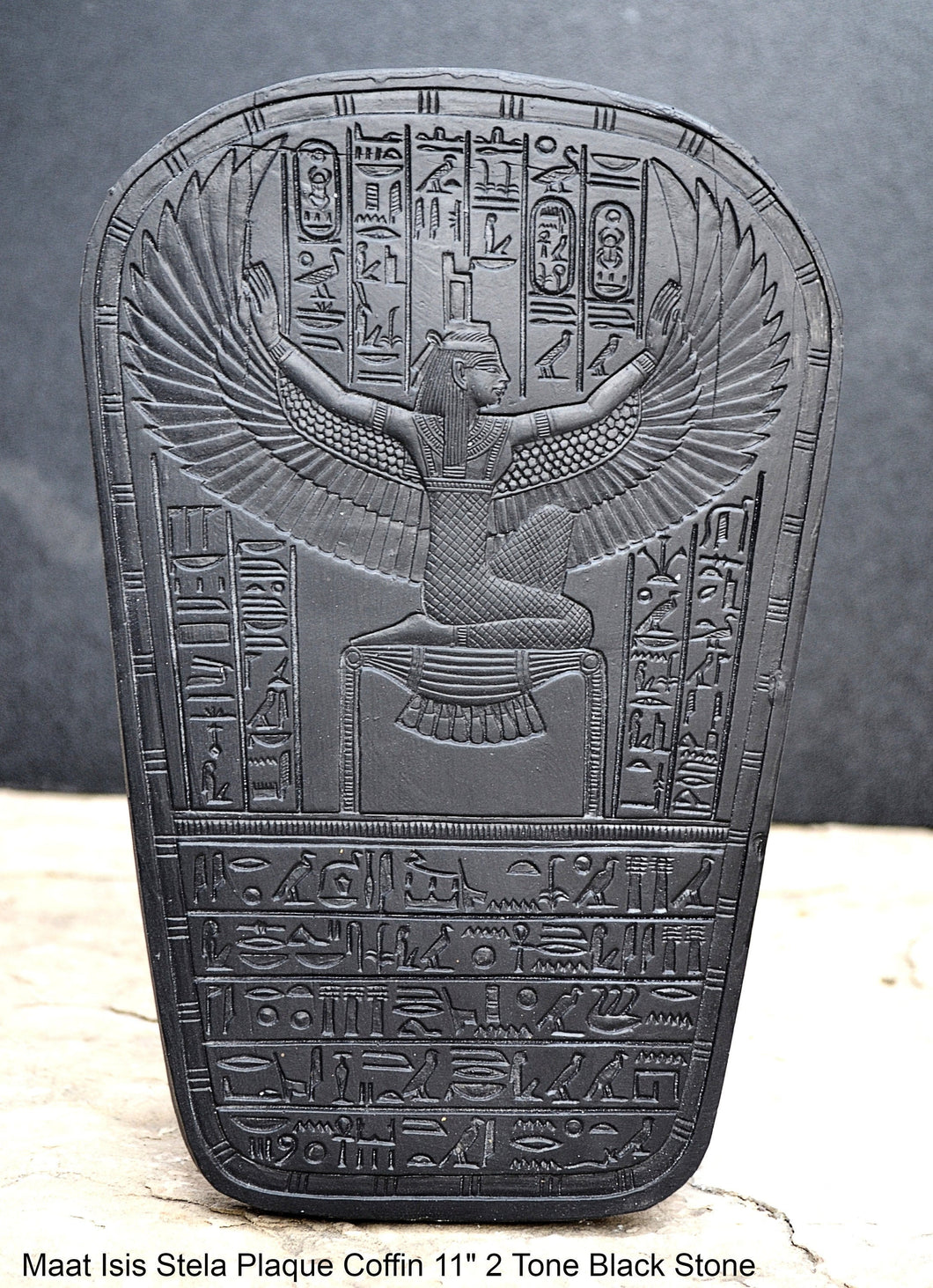 History Egyptian Maat Isis Stela Plaque Coffin Artifact Sculpture 11