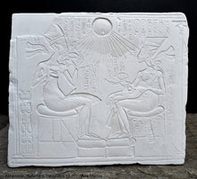 Load image into Gallery viewer, History Egyptian Akhenaten, Nefertiti &amp; Daughters Plaque Artifact Sculpture 15.75&quot; www.Neo-Mfg.com Museum Reproduction
