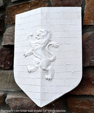 Load image into Gallery viewer, Coat Arms Rampant Lion brick wall shield sculpture plaque www.NEO-MFG.com 13&quot;
