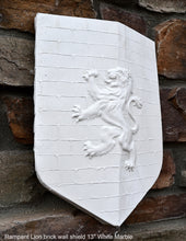 Load image into Gallery viewer, Coat Arms Rampant Lion brick wall shield sculpture plaque www.NEO-MFG.com 13&quot;
