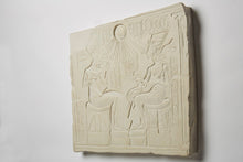 Load image into Gallery viewer, History Egyptian Akhenaten, Nefertiti &amp; Daughters Plaque Artifact Sculpture 15.75&quot; www.Neo-Mfg.com Museum Reproduction
