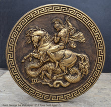 Load image into Gallery viewer, Roman Greek Saint George the Victorious Stone Carving Sculpture Wall Frieze 12&quot; www.Neo-Mfg.com
