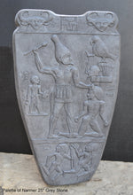 Load image into Gallery viewer, History Egyptian Palette of Narmer Sculptural wall relief www.Neo-Mfg.com 25&quot; Museum reproduction Grand scale
