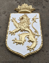 Load image into Gallery viewer, Decor Coat of Arms Rampant Lion Crown wall plaque sign 19&quot; Grand www.Neo-Mfg.com home garden decor art medieval
