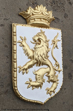 Load image into Gallery viewer, Decor Coat of Arms Rampant Lion Crown wall plaque sign 19&quot; Grand www.Neo-Mfg.com home garden decor art medieval
