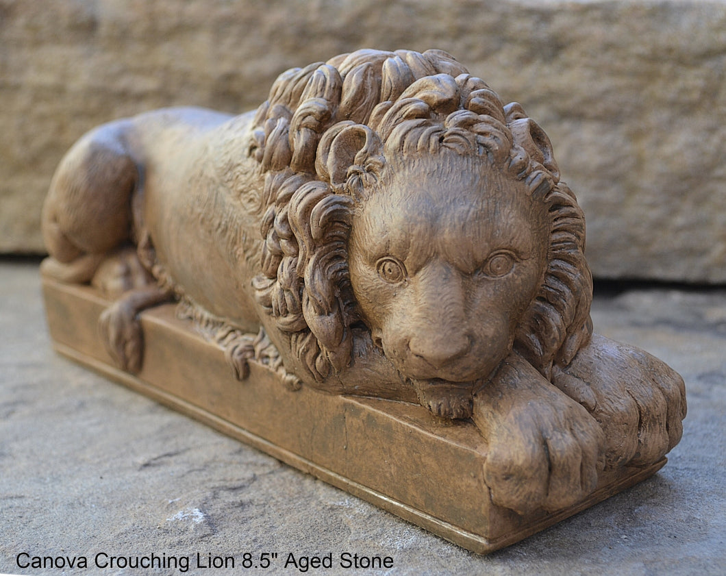 Canova Crouching Lion Sculpture Statue 8.5