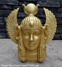 Load image into Gallery viewer, Egyptian Winged Isis in Head dress wall plaque Sculpture art 9&quot; www.Neo-Mfg.com home decor p16
