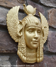 Load image into Gallery viewer, Egyptian Winged Isis in Head dress wall plaque Sculpture art 9&quot; www.Neo-Mfg.com home decor p16
