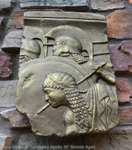 Load image into Gallery viewer, Roman Greek Hera Siphnian Sanctuary Apollo Sculptural Wall frieze plaque Fragment relief www.Neo-Mfg.com 16&quot; home decor
