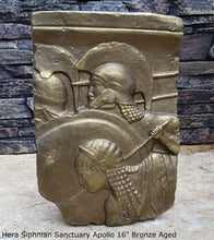 Load image into Gallery viewer, Roman Greek Hera Siphnian Sanctuary Apollo Sculptural Wall frieze plaque Fragment relief www.Neo-Mfg.com 16&quot; home decor
